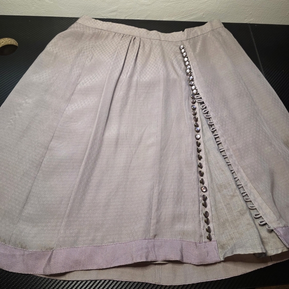Odille Dresses & Skirts - Odille Mauve A-Line Skirt with Button Accents